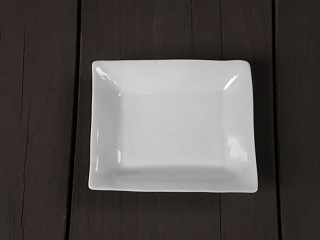 白磁 台付長方皿