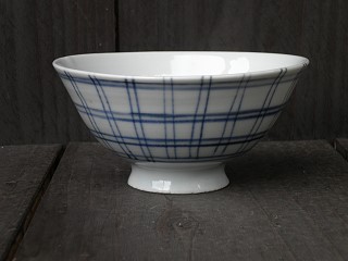 染付格子文 めし碗
